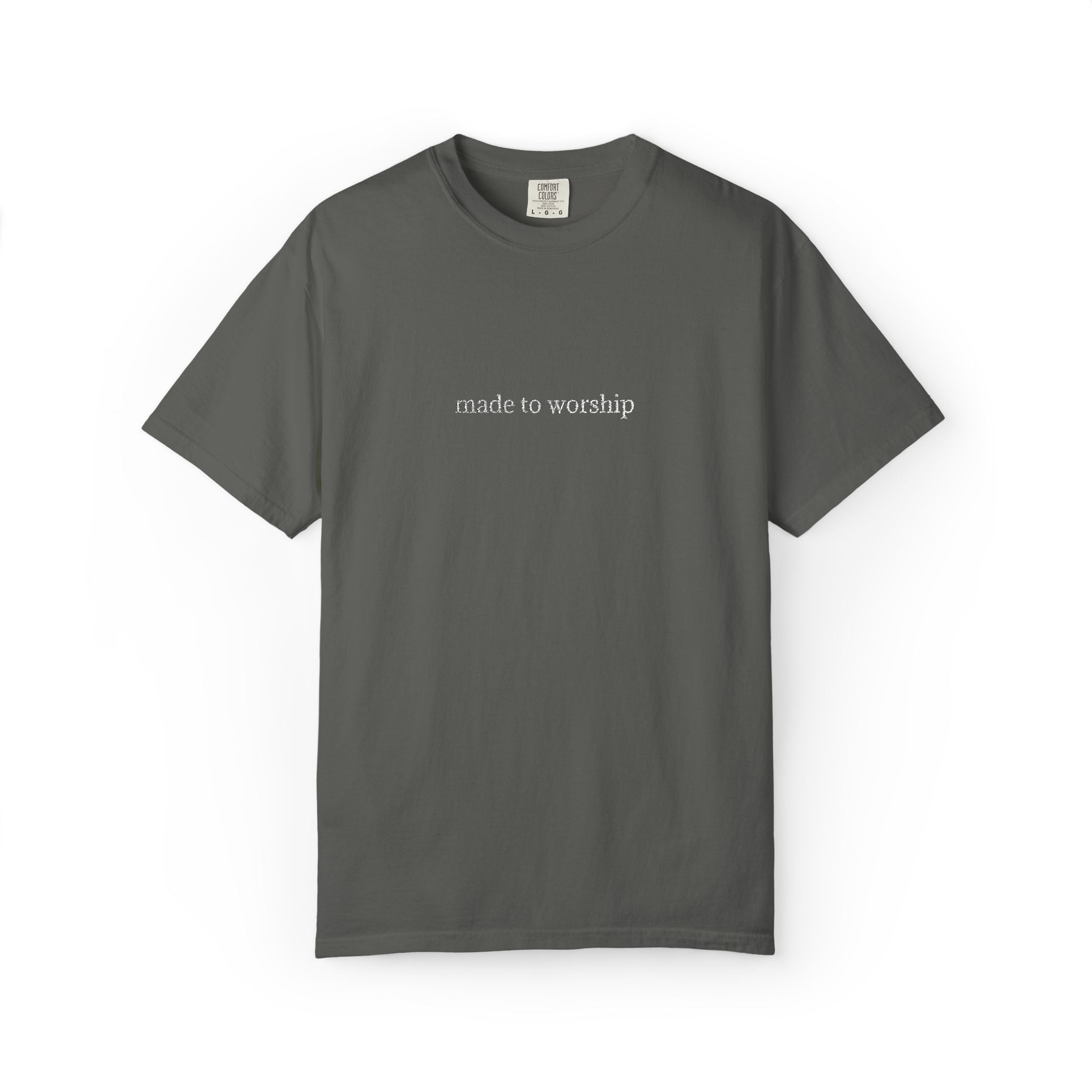made to worship | embroidered comfort color t shirt