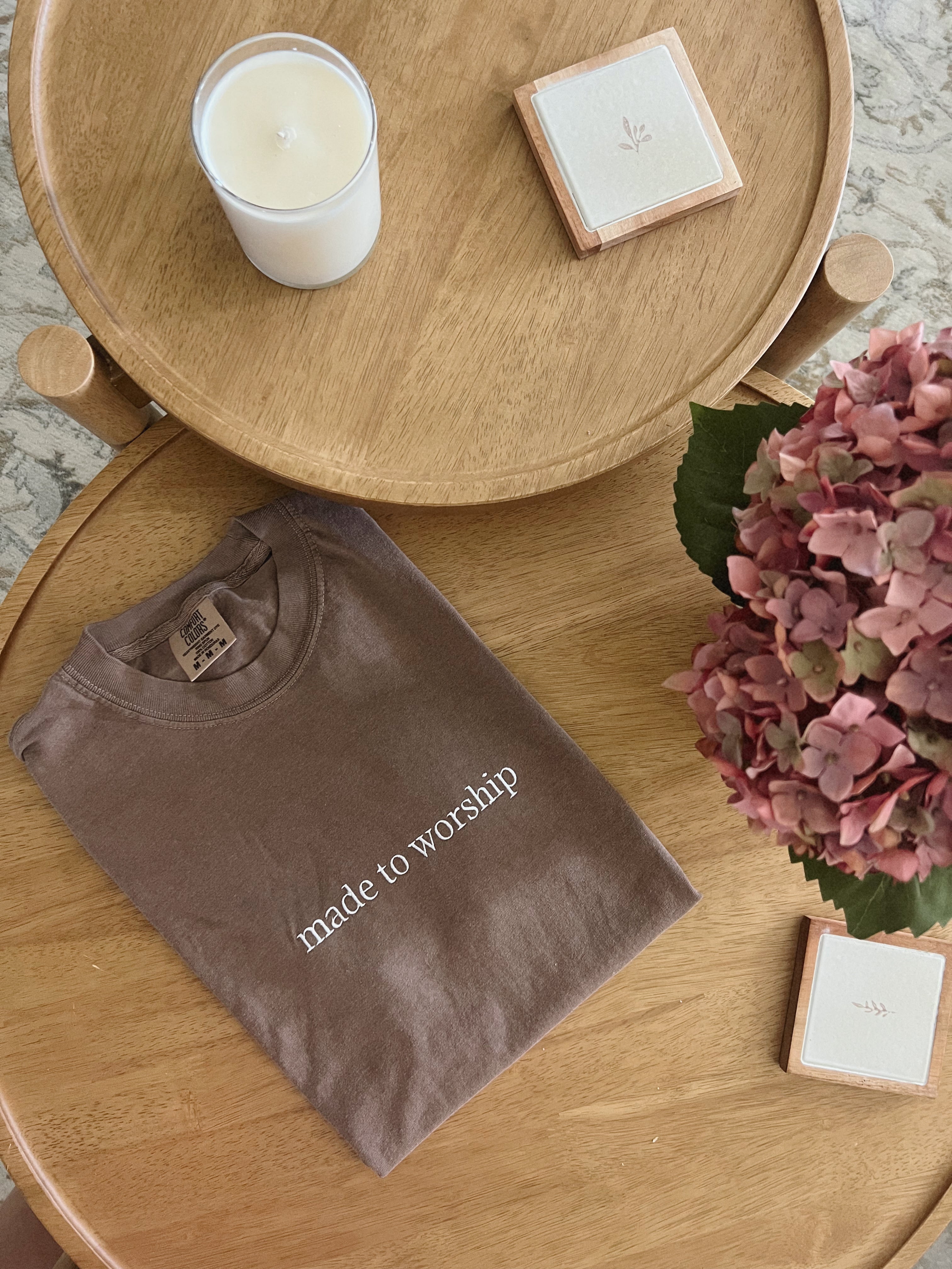 made to worship | embroidered comfort color t shirt