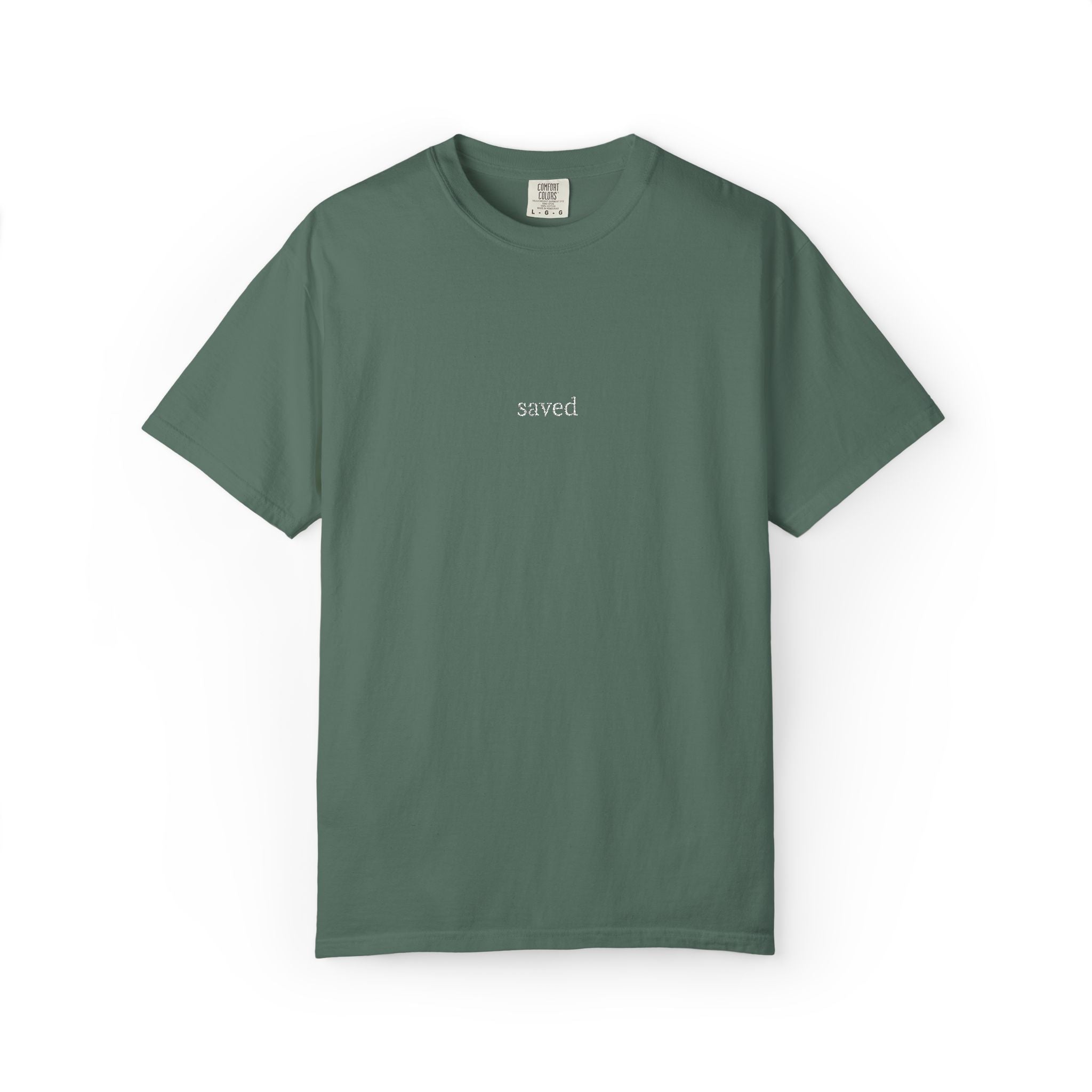 saved | embroidered comfort color t shirt